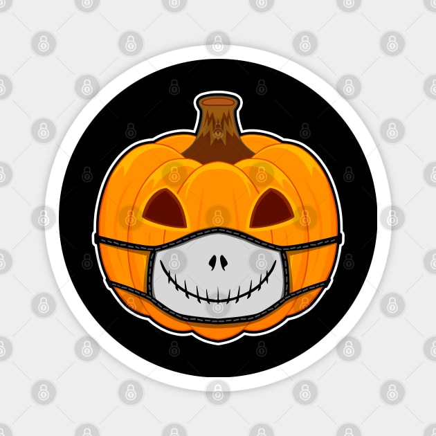 Pumpkin Halloween with Jack mask Magnet by Prescillian Art